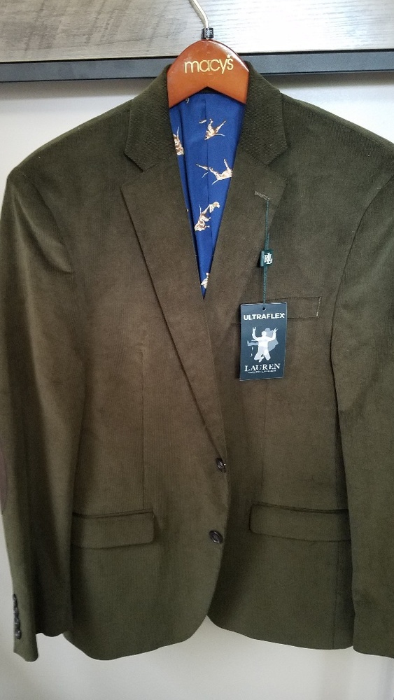 NWT Olive Corduroy Blazer with Elbow Patches 38R